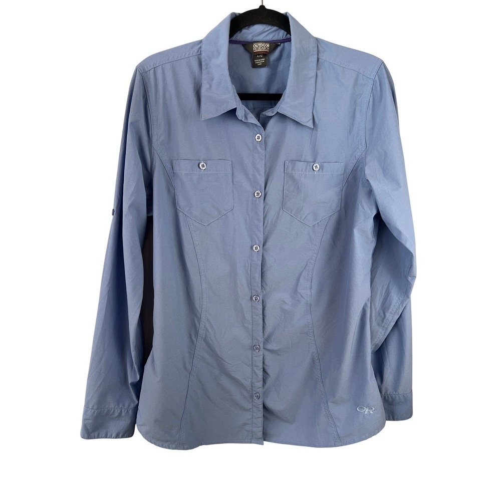 Outdoor Research Wayward Long Sleeve Blue Shirt SZ L Sun Protection Hiking